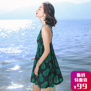 夏季性感吊带雪纺，小个子连衣裙短裙普吉岛沙滩裙女泰国海边度假