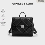 CHARLES&KEITH春夏女包CK2-60782296英伦风菱格双肩包背包女包