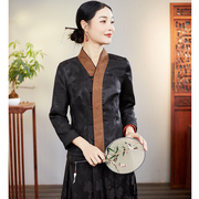华族经典汉服上衣落雁香云纱，中式改良国风气质，显瘦唐装长袖女装