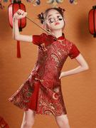 女童高端旗袍国潮风夏季儿童礼服中国风，气质高级感唐装演出服