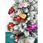 圣诞装饰品玻璃彩绘汽车咖啡机背包照相机吊饰圣诞树布置创意挂件