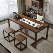 新中式书画桌老榆木组合书桌，实木仿古书法桌，书房家具办公桌电脑桌