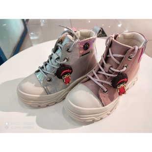 斯乃纳童鞋2020冬款sp0460025女童牛皮棉里短筒马丁靴