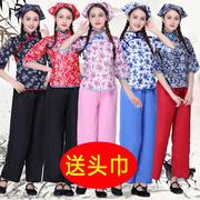 阿庆嫂演出服装民国学生装，五四青年女装棉碎花，采茶女民族舞台女装