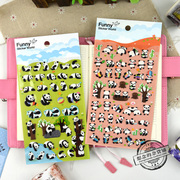 韩国funny贴纸大熊猫小羊，泡棉立体儿童，卡通玩具幼儿园可爱装饰画