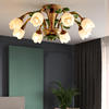 美式吸顶灯现代简约欧式复古客厅灯法式田园创意，花朵卧室餐厅灯具