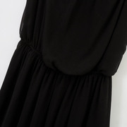 黑色连衣裙抹胸夏季打底外穿不规则荷叶边法式中长裙多色裙子