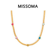 芭比同款missoma爱心果冻链，项链多巴胺彩色，宝石心形锁骨链