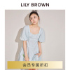 lilybrown2024春夏可爱方领系带，灯笼袖花苞连衣裙lwfo242201