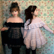 韩国童装女童秋冬加绒加厚假两件复古美裙中大儿童宴会宫廷连衣裙