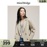 mbmindbridge百家好女士毛，呢大衣2023冬季西装领羊毛外套