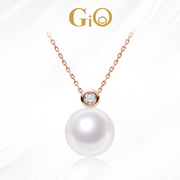 gio珠宝极光维纳斯海水澳白珍珠项链女18k金钻石(金钻石)吊坠单颗颈链女