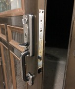 老式防盗门锁大把手锁按锁天地锁按压锁拉手锁表面不锈钢入户门锁