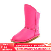 冬季靴子加绒舒适平底羊皮纯色，圆头女短靴，套筒女雪地靴6513608006