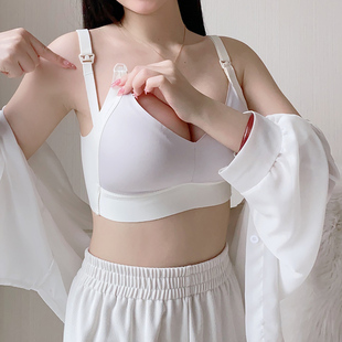 哺乳内衣薄款夏季防下垂聚拢产后喂奶大码孕妇内衣孕期专用大胸罩