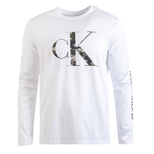 Calvin Klein凯文克莱CK长袖t恤男秋季圆领休闲字母打底上衣