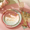 玛卡龙色儿童生日派对餐具，一次性用品party纸杯，蛋糕餐盘叉套装
