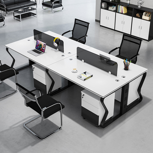 办公桌员工位简约现代职员桌，办公室桌椅组合屏风，电脑桌46人隔断
