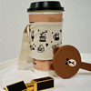 卡通奶茶手提袋帆布棉麻环保饮料咖啡手摇杯套提兜印LOGO定制