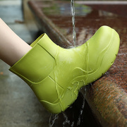 短筒雨鞋女2022夏短款内增高雨靴厚底水鞋外穿时尚女防水防滑