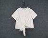 夏装拉系列白色圆领短袖刺绣镂空纯棉衬衫