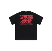 李灿森主理WATSC Logo中文几何图形字母印花宽松圆领短袖T恤