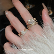 Katomi ACC精致锆石戒指女轻奢高级感小众设计时尚食指戒个性手饰
