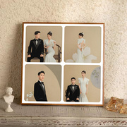 相框摆台定制打印相片高级感儿童桌摆加婚纱照全家福创意组合照片