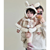 2024冬装韩版婴幼儿格子，毛呢夹棉加厚连帽斗篷，女宝宝保暖防风外套