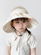 儿童帽子遮阳帽女童晒帽空顶帽宝宝可爱大帽檐夏季薄款太阳帽