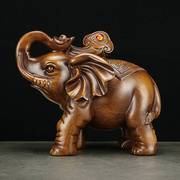 花梨红木雕刻大象摆件一对实木质象家居客厅电视柜装饰品工艺品