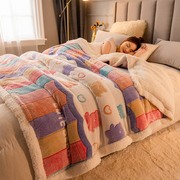 卡通羊羔绒毛毯办公室午睡空调毯珊瑚绒小毯子儿童单人毯沙发盖毯