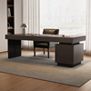 书桌轻奢现代意式极简台式办公桌书房高端设计感简约写字台电脑桌
