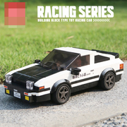汽车积木AE86赛车模型男孩子布加迪跑车儿童益智拼装玩具兰博基尼