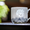 景德镇茶杯茶水分离陶瓷茶具，办公过滤马克杯青花，玲珑会议室泡茶杯