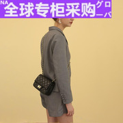 日本牛皮包黑色斜挎包，女链条包小包包，女包2022单肩包