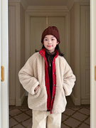 gugumin童装冬季儿童中性款，加厚加棉羊羔毛两面(毛，两面)穿棉衣外套