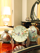 欧式田园复古陶瓷花瓶，三件套电视柜酒柜创意，玄关软装饰工艺品摆件