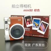 适用拍立得mini90相机，棕色黑红复古风胶片潮流相机