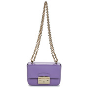 FURLA/芙拉奢侈品牌女包链条小方包紫色2024高级感真皮肩背包