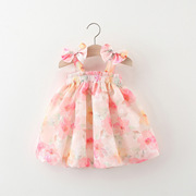 女宝宝裙子0-2-3岁4女童夏装，1婴儿雪纺，衣服洋气6个月女童公主裙