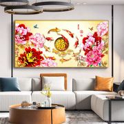新中式客厅装饰画国画牡丹花开富贵挂画沙发背景墙画卧室餐厅壁画