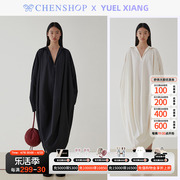 YUEL XIANG时尚圆形分割云朵立领衬衫裙连衣裙CHENSHOP设计师品牌