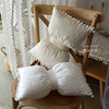 欧式ins白色蕾丝小花朵，可爱蝴蝶结腰枕靠枕套抱枕可拆洗布艺定制