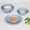 日本进口浓十草碗盘碟日式釉下彩菜盘子，和风饭碗陶瓷餐具面碗大盘