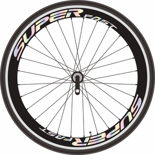 super自行车轮组贴纸公路车反光贴山地，单车轮(单车轮，)圈圈轮子装饰改装