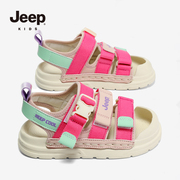 jeep女童凉鞋夏季软底防滑2024夏款女孩包头溯溪鞋儿童沙滩鞋