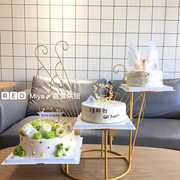 欧式创意铁艺三层蛋糕架婚庆，婚礼生日多层天使之翼甜品展示台