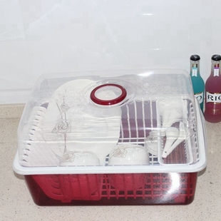 碗柜塑料厨房沥水碗架带盖碗筷餐具收纳盒放碗碟，架滴水碗盘置物架