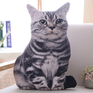 仿真创意猫咪抱枕毛绒玩具猫靠垫枕学生儿童女生日情人节礼物